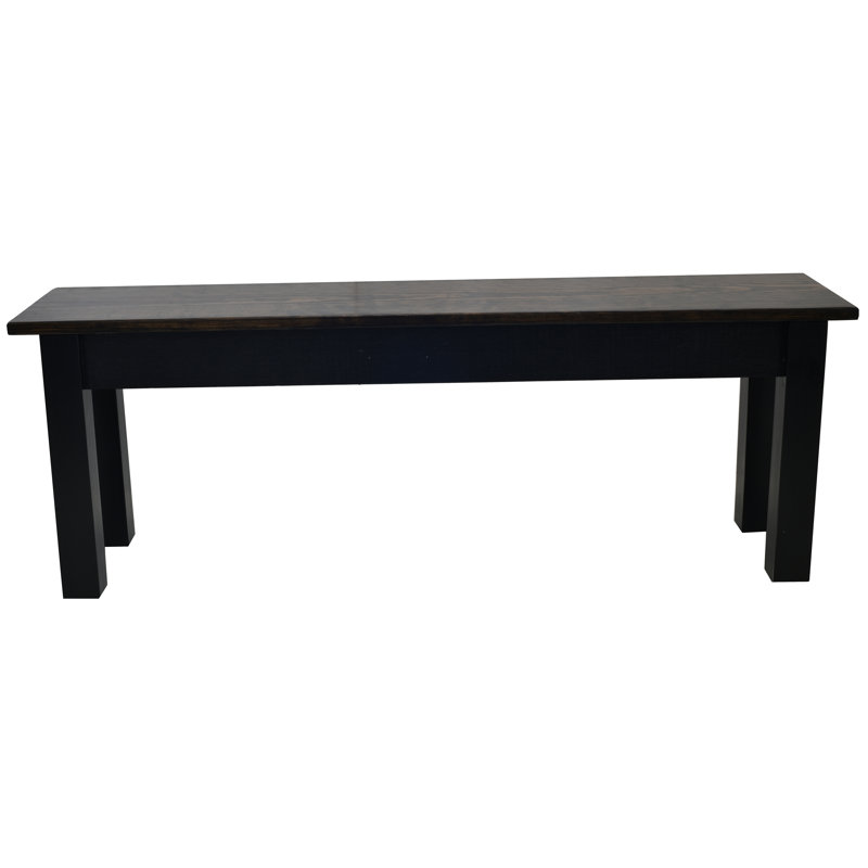 Medau Solid Wood Bench, 17" H x 30" W x 12" D