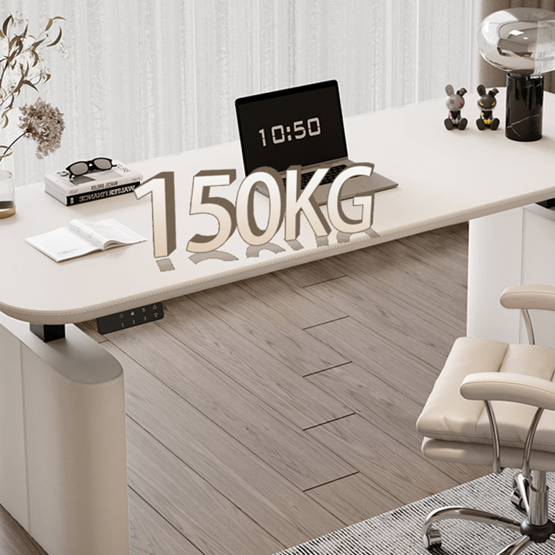 Bureau rectangulaire à hauteur réglable, H 51,18 po x l 78,74 po x P 31,5 po, Blanc