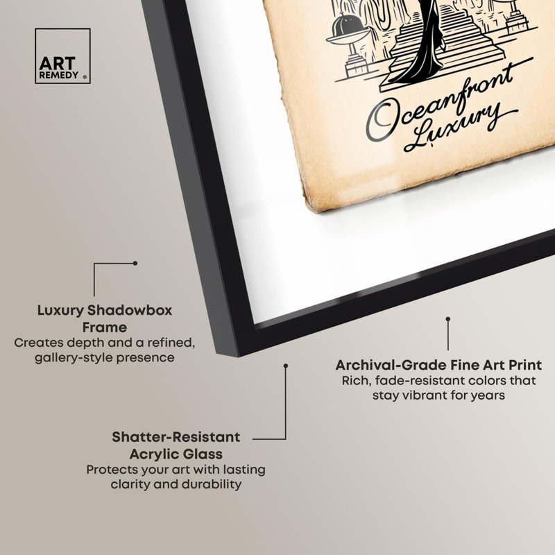 «Palm Beach Royal Shadowbox Print Quotes Art Prints» par Art Remedy, H 37 po x l 31 po, Noir