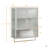 Glass Doors Modern Two-Door Wall Cabinet With Featuring Two-Tier Enclosed Storage, An Open Shelf, And Towel Rack