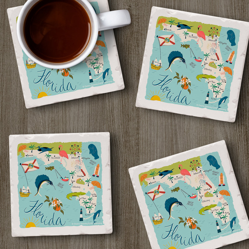 Ensemble de sous-verres 4 pièces Florida