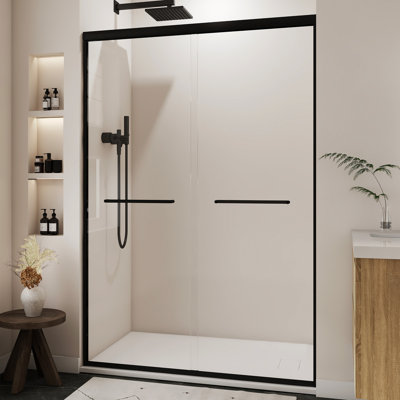 Porte de douche coulissante double en aluminium 60 po x l 60 po x H 72 po