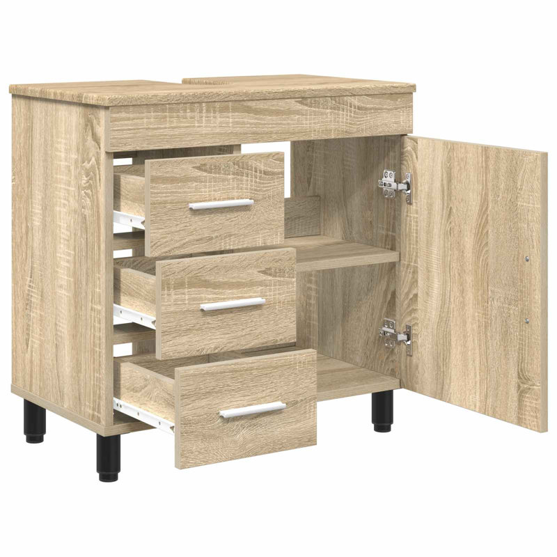 60cm Bathroom Vanity Base Only, Sonoma Oak