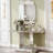 Elegant Mirrored Console Table With U-Base And Hand-Spliced Line Design For Modern Entryways And Living Spaces, 47 Inch