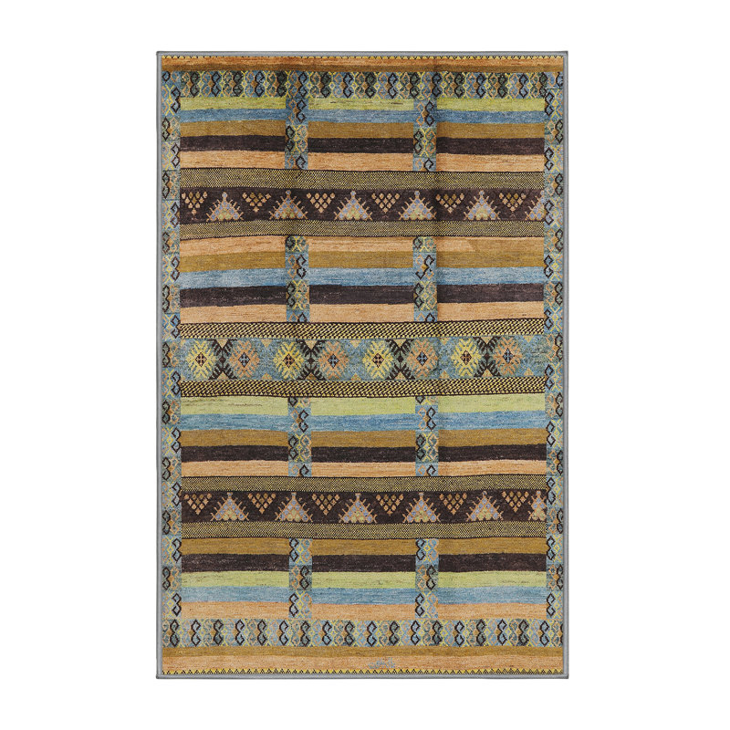 Tapis brun à motif oriental, Rectangle 2 pi x 3 pi