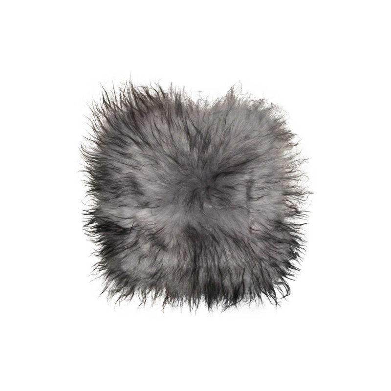 Icelandic Sheepskin Chair Pad | 1-Piece | Metallic silver | 17"x17", Metallic Silver