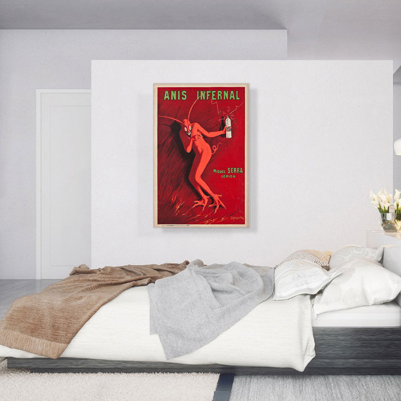 «Anis Infernal 1905» par Leonetto Cappiello - reproduction d'art sur toile tendue, H 40 po x l 26 po x P 1,5 po