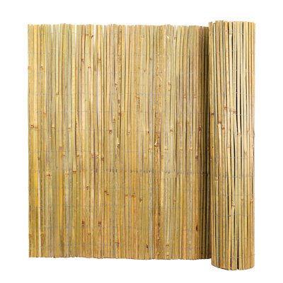 Rouleau de criblage en lattes de bambou naturel - Clôture d'intimité écologique pour balcon, jardin, vent et viseur