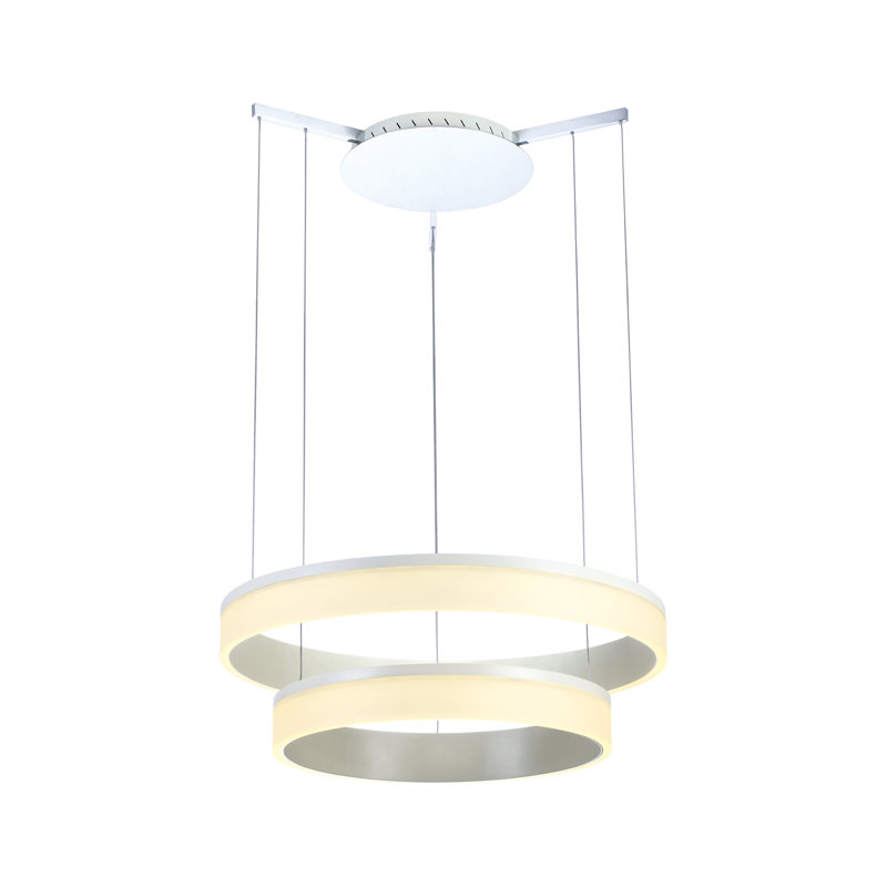 Lustre unique à 2 lumières DEL à niveaux ahsha, 39.37" H x 23.62" W x 23.62" D