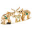 Figurines de famille de éléphants en cristal garniture cloutée