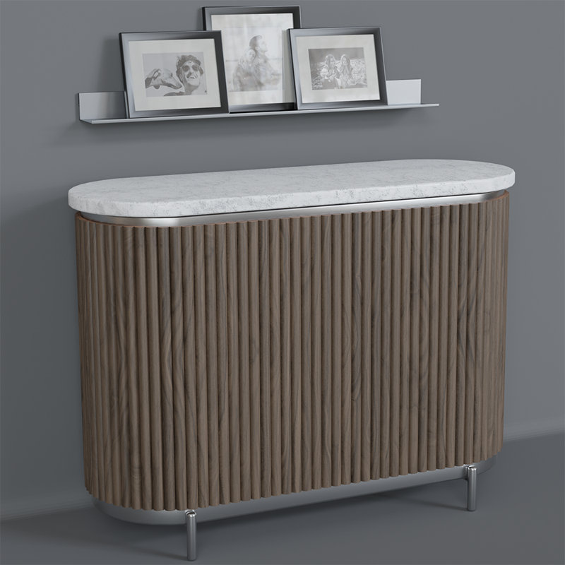 Tambour à billes simples de 1 po - (l 12 po x L 48 po), Noyer naturel