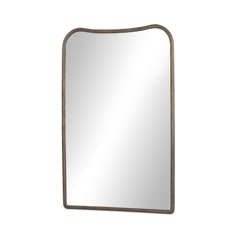 Patz Floor Mirror, Antiqued Brass