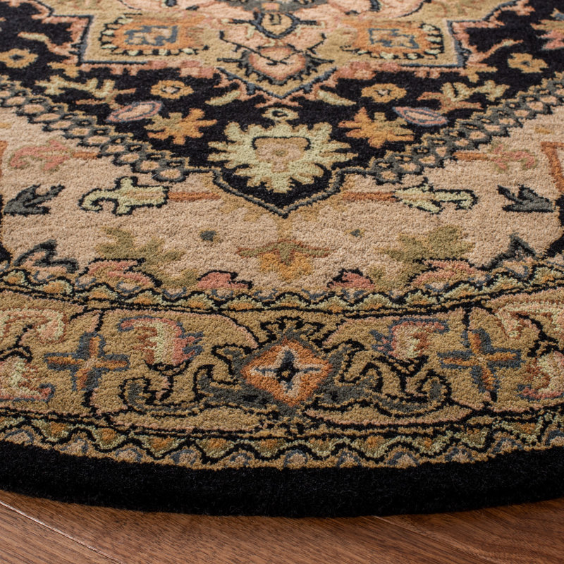 Coralena Hand Tufted Wool Oriental Rug, Round 6'