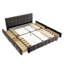 Grand lit plateforme tapissier gris foncé avec rangement pour tiroir - Revêtement paisible et tête de lit Relax-545436124