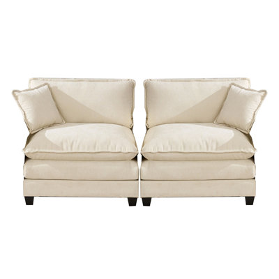 Grid Armless Chair Single Seat Module For Modular Sectional Sofa(2 pieces per box) by Ebern Designs