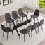 Ensemble de table de salle à manger 8 personnes, table de salle à manger en verre trempé et chaises confortables-784678523-784678520