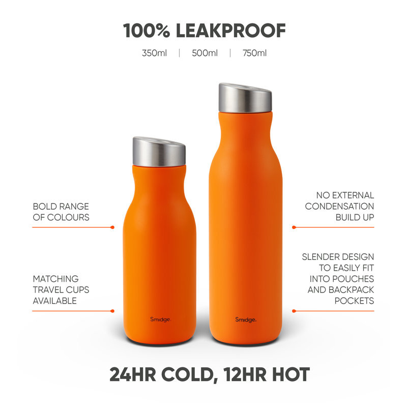 Smidge The Induction Collection 750ml Stainless Steel Water Bottle, Citrus