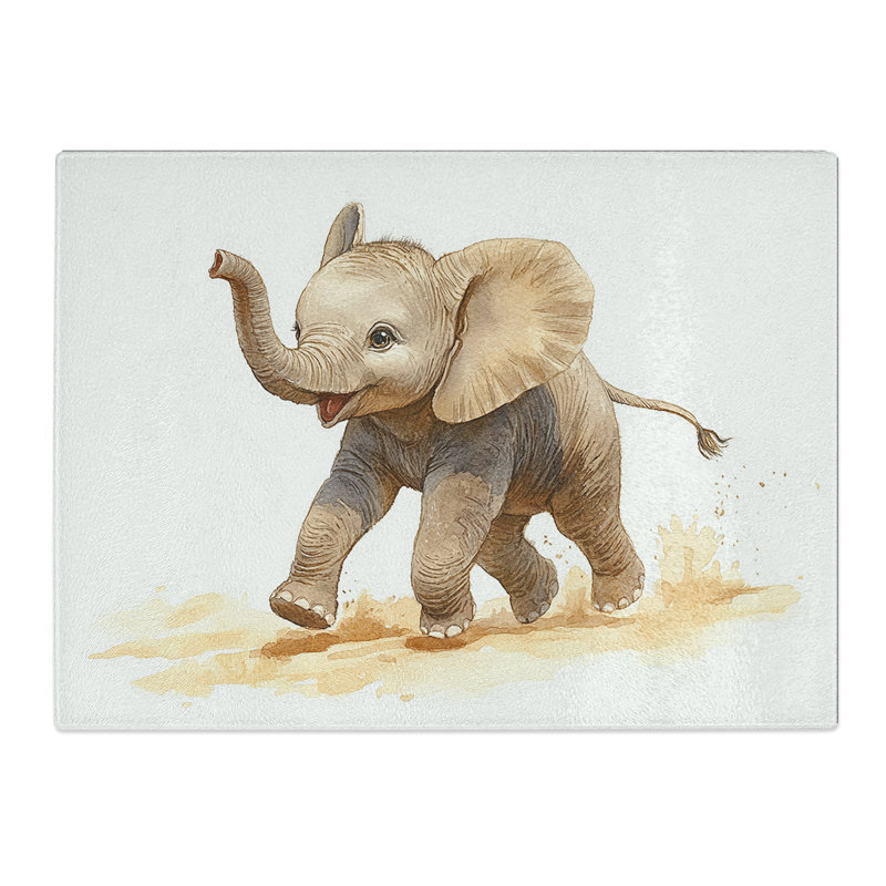 Baby Elephant Vol.3  Glass Chopping Board