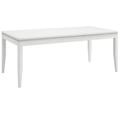 Rectangular Dining Table With Leaf - White