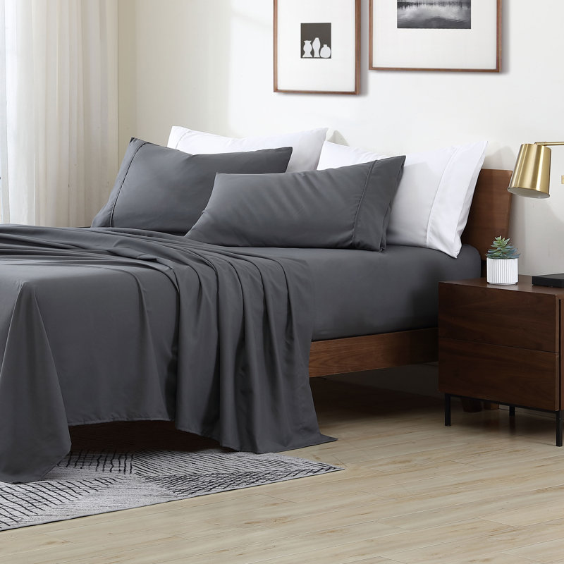 Ensemble de draps ultra doux Swift Home Essentials, microfibre, poches profondes jusqu’à 14 po, infroissable et facile d’entretien, pêche douce
