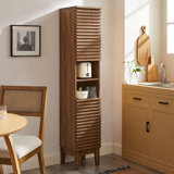 Render Tall Narrow Bathroom Storage Cabinet In Oak