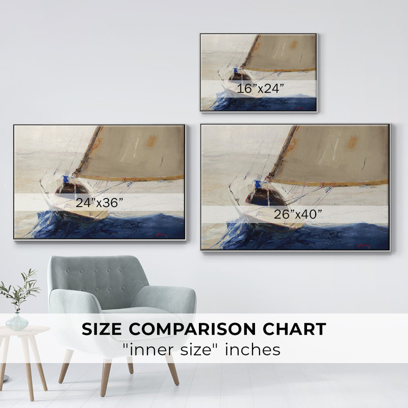 " Single Handed ", White Floater Framed Canvas, 27" H x 41" W x 2" D