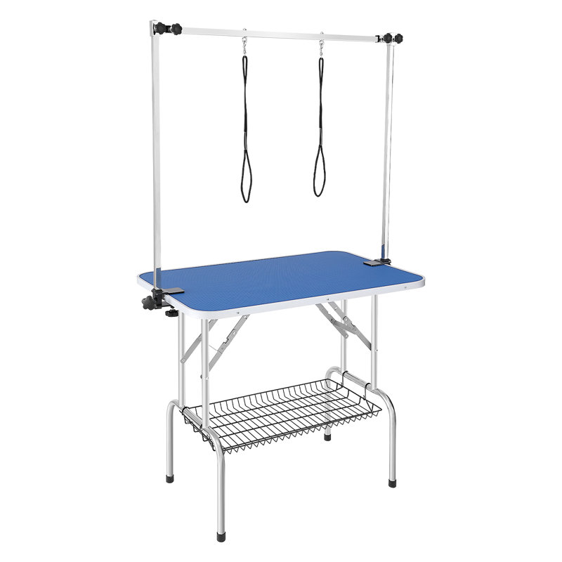61cm D Steel Foldable Folding Grooming Table, 91.4cm x 61cm, Blue