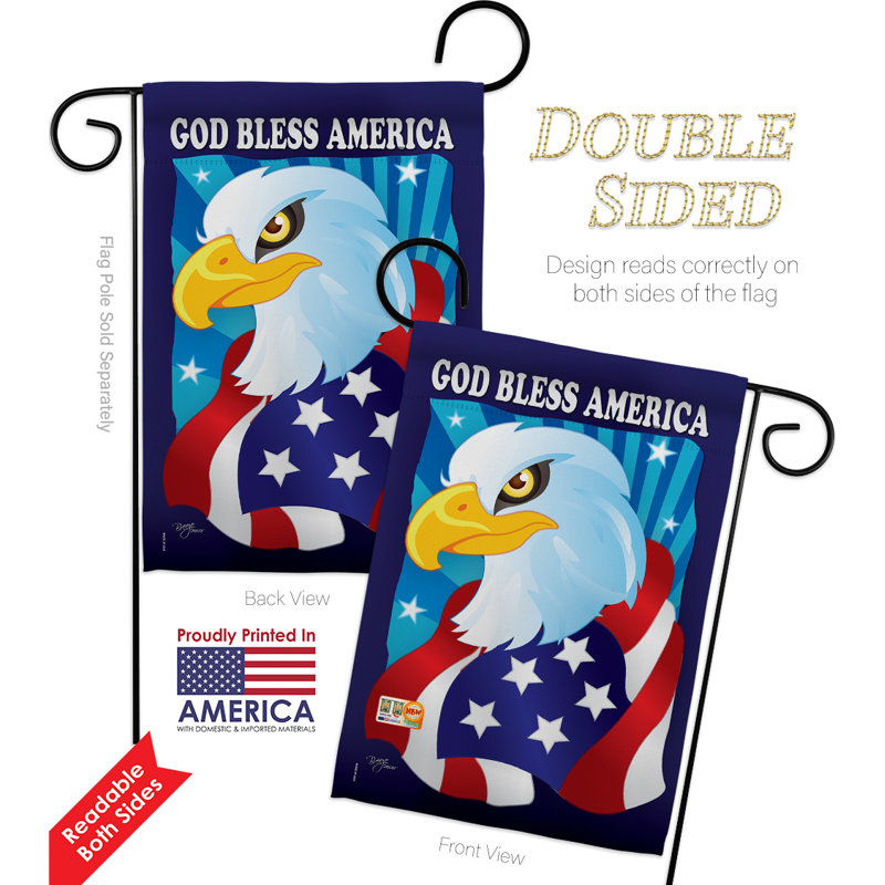 Double Sided 18.5'' H x 13'' W Polyester Independence Day Flag Set