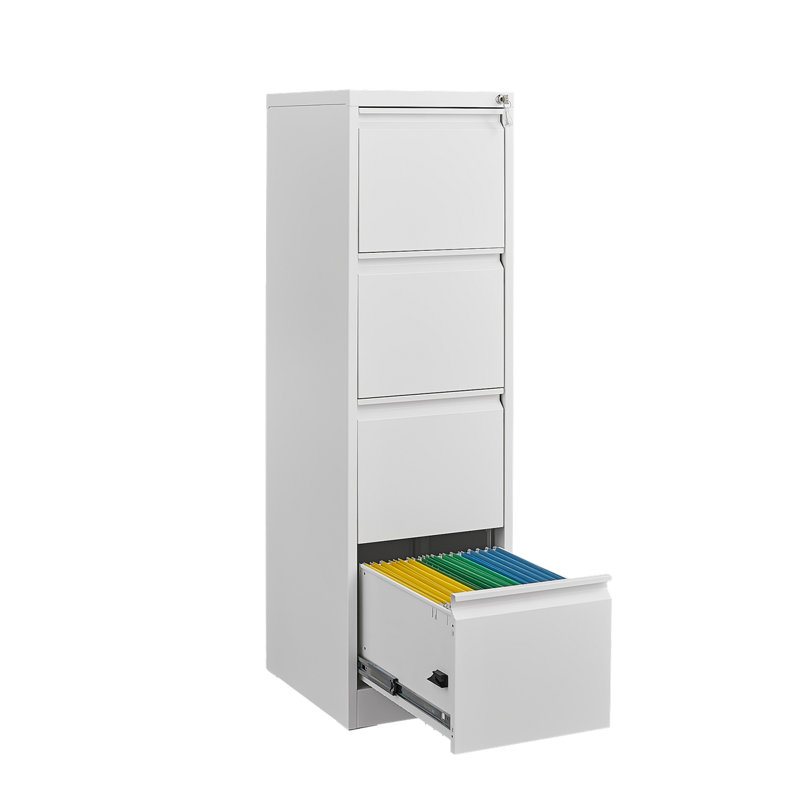 4 Drawer File Cabinet With Lock Metal Vertical File Storage Cabinet Office Home Steel Vertical File Cabinet For A4 Legal/Letter Size Narrow File Cabinet Locked,Assembly Required