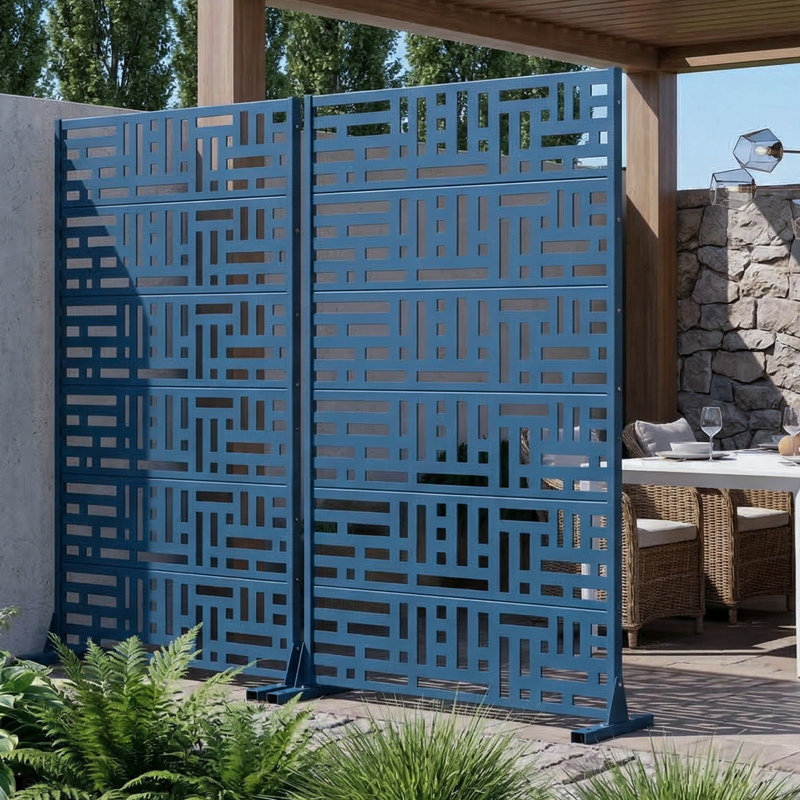 Kai 6 ft. H x 4 ft. W Privacy Screens Rectangular Pattern with Metal