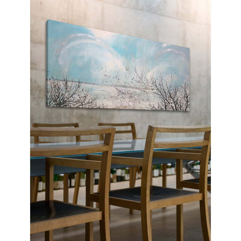Twin Lake Effect 1 Piece Wrapped Canvas Wall Art, 57 cm H x 114 cm W