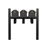 Balmoral Triple Mount Mailbox /w/ Pyramid Caps, Personalized Door Medallion, Newspaper Box (3 Mailboxes, Tri-Mount Rack, 3 Newspaper Boxes, 3 Medallions)