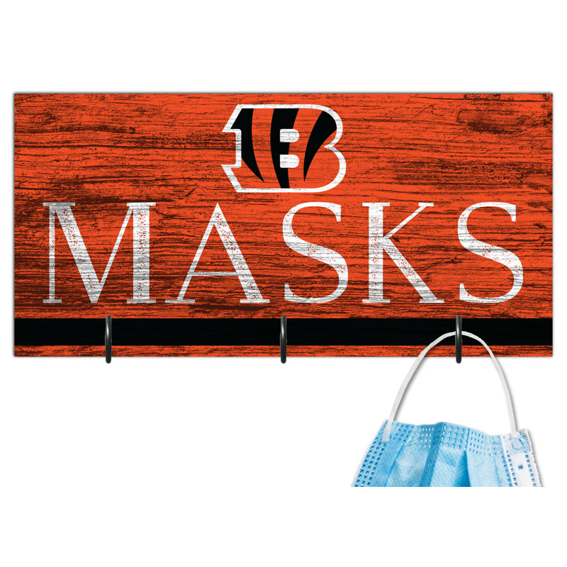 3 - Hook Wall Mounted Coat Rack, Cincinnati Bengals