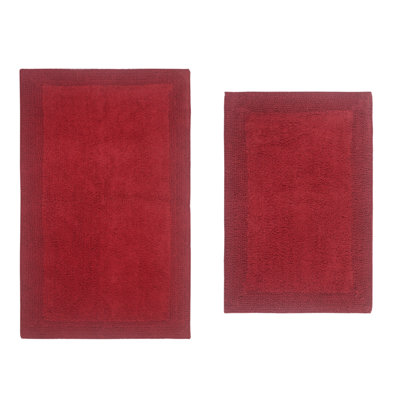 Luxury 100% Cotton Bath Rug (Set of 2) Reversible