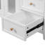 Meuble-lavabo de 35,67 po avec poignées rondes dorées, mécanisme de fermeture en douceur et tablettes ajustables