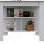 Îlot de cuisine, table de cuisine H 35 po, trois tablettes de rangement ouvertes, quatre pieds-577833702