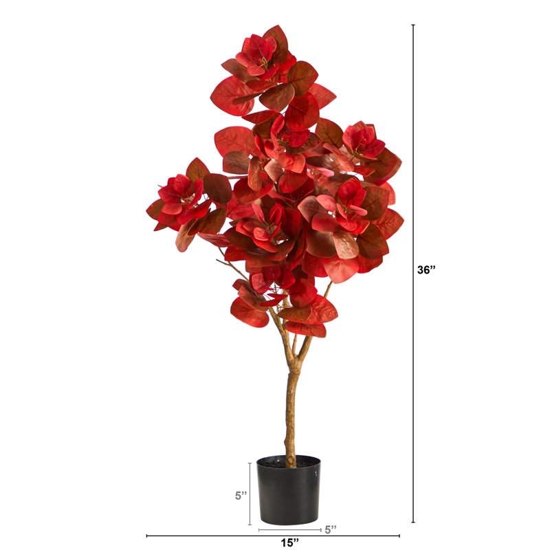 Arbre à feuillage artificiel 36 po avec doublure en pot