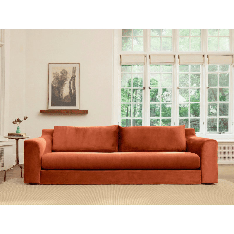 All-Natural Elevate Sofa 86", Cornflower Recycled Velvet
