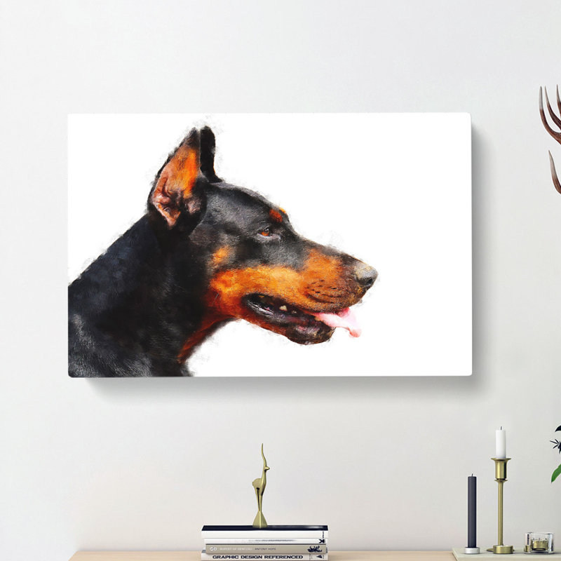 Magnificent Doberman Dog - Wrapped Canvas, 50cm H x 76cm W x 3cm D