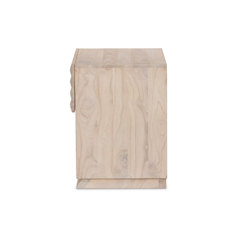 Tussac Nightstand-Matte Brown Neem, Natural White Neem