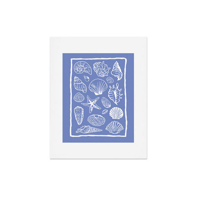 «April Lane Art», impression de coquillage bleu encadrée