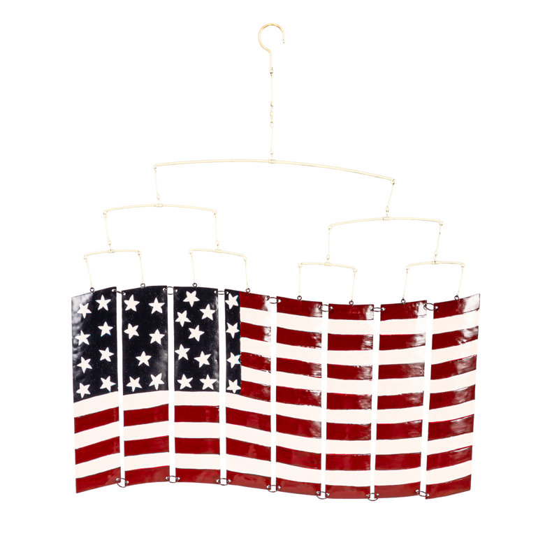 Patriotic American Flag Metal Hanging Wall Decor