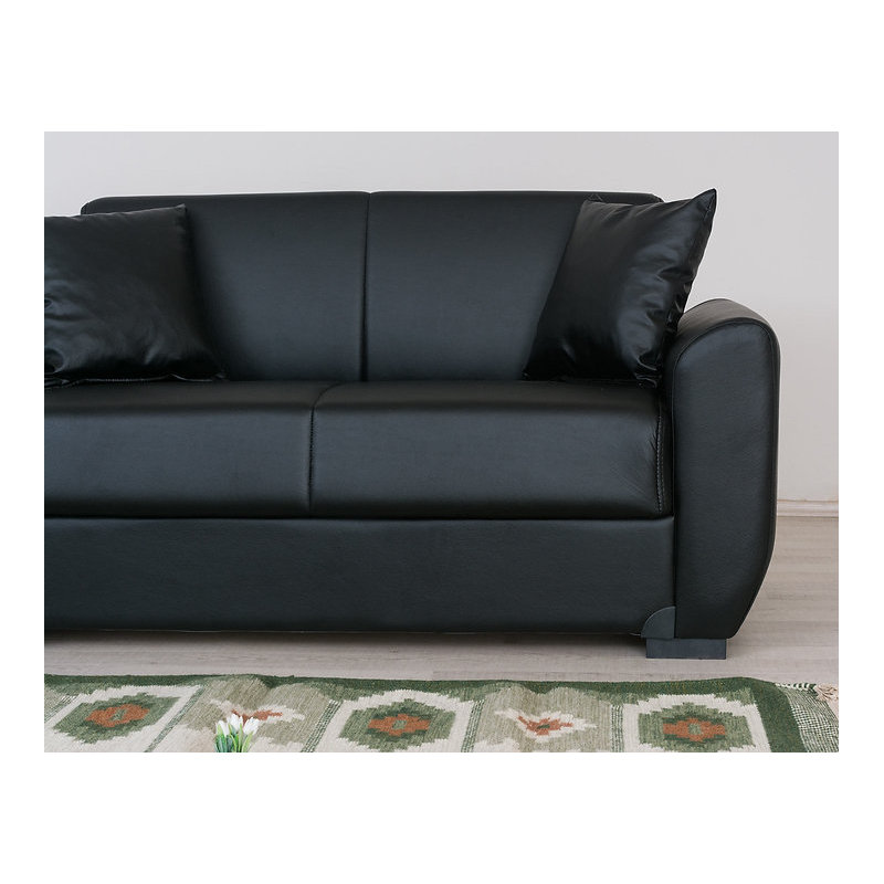 Lola 65" Leather Match convertible sleeper Loveseat