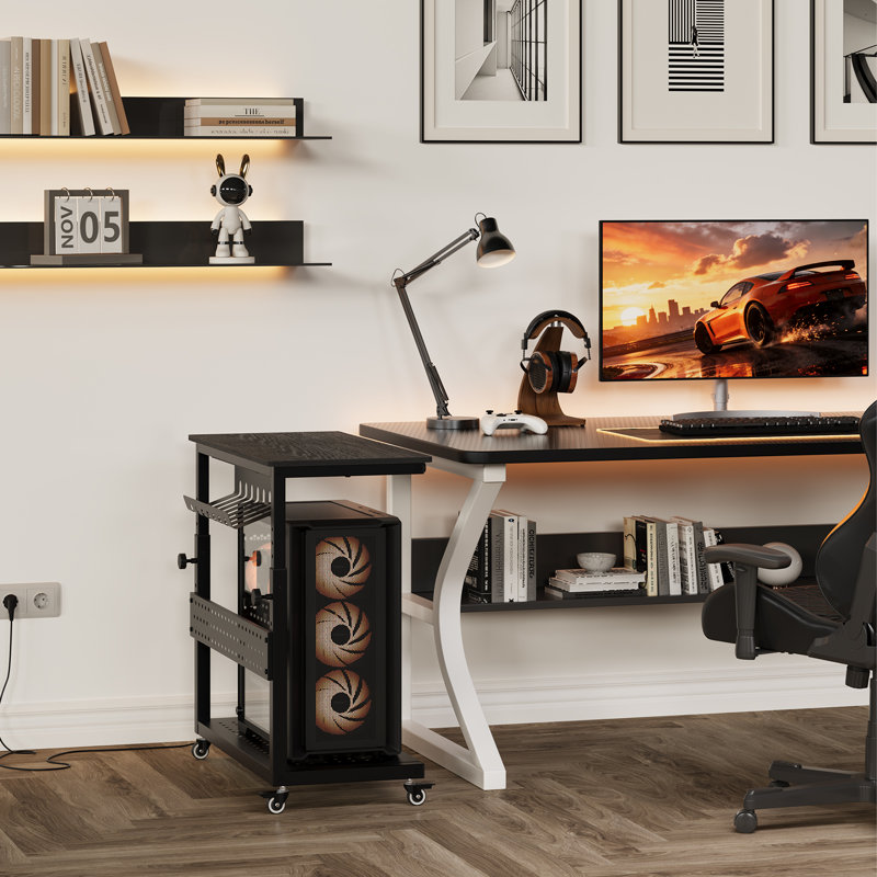 Support d'ordinateur, hauteur réglable pour la maison de jeu, Noir