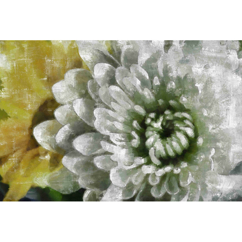 «Painted White and Yellow Flower», reproduction d'art sur toile tendue, H 8 po x l 12 po