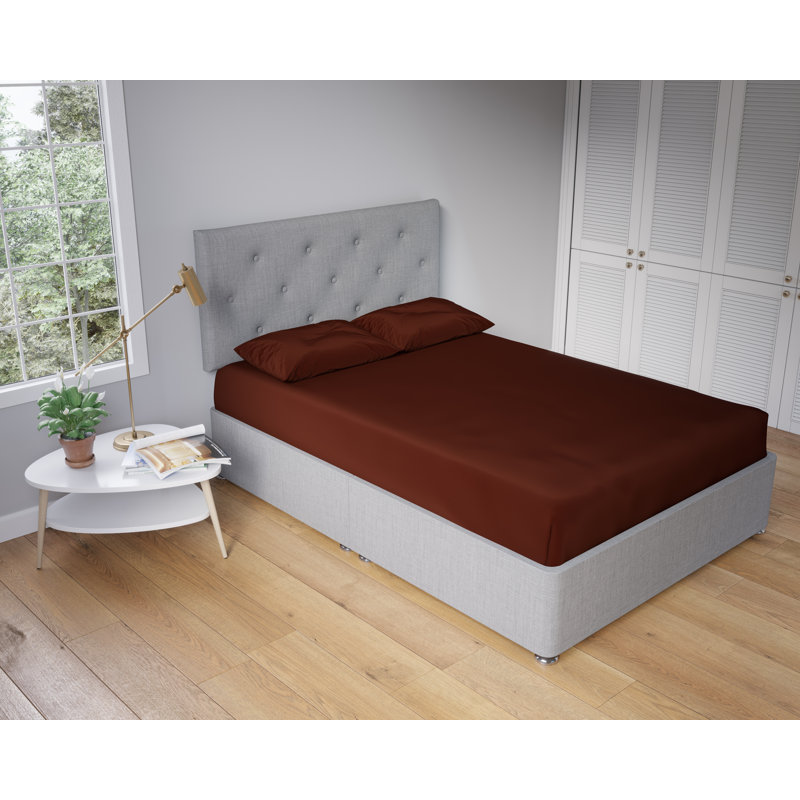 Polycotton Housewife Pillowcase Pair Soft Touch, Brown