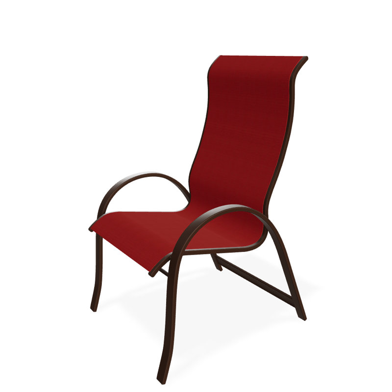 Chaise de patio empilable Hirotaka Supreme, Rouge 1D Sunbrella®, Kona texturé