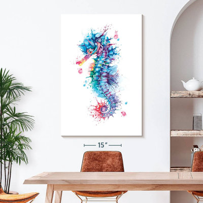 " Seahorse Watercolor Canvas Print " by IvaCuddlyMural