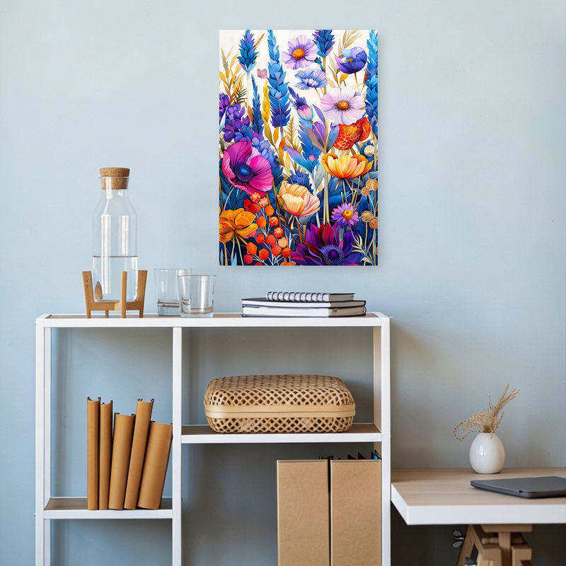 «Vibrant Floral Garden», impression audacieuse, fleur colorée et nature, 18" H x 12" W