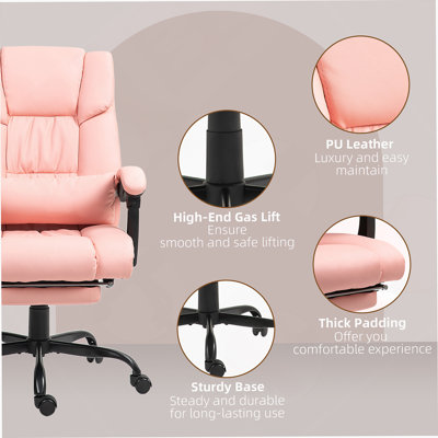 Chaise de bureau de massage inclinable à haut dossier avec repose-pieds et télécommande pour un confort et une détente ultimes